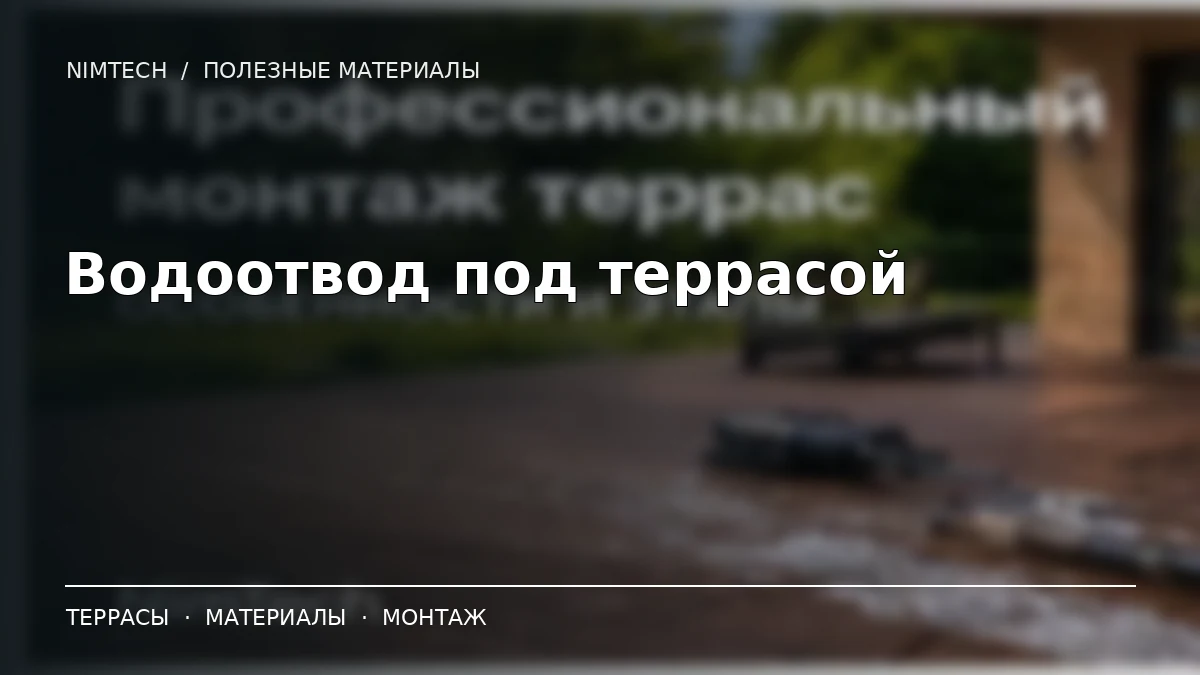 Иллюстрация к статье: Водоотвод под террасой из ДПК и МПК: уклон, лаги и зазоры | NimTech