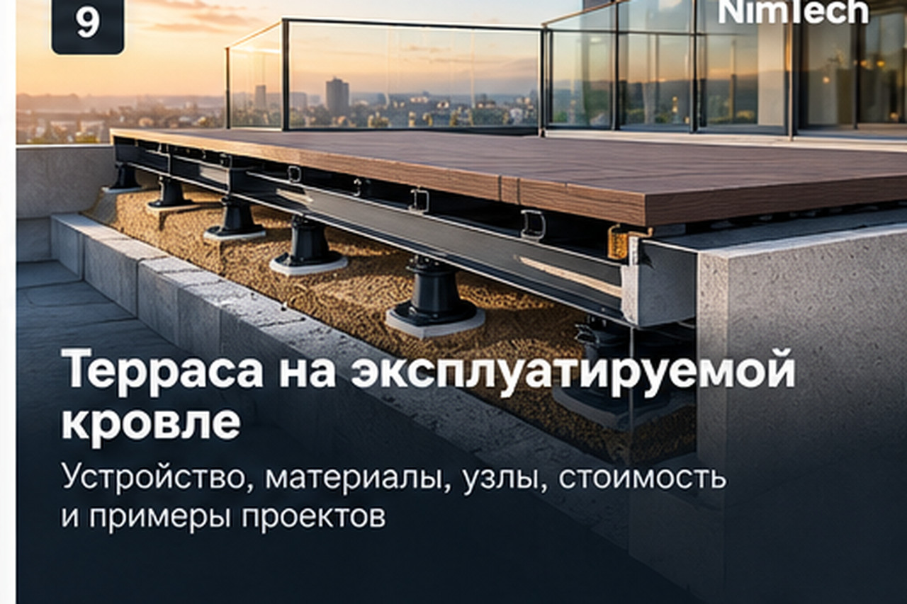 Терраса на эксплуатируемой кровле — иллюстрация к статье NimTech